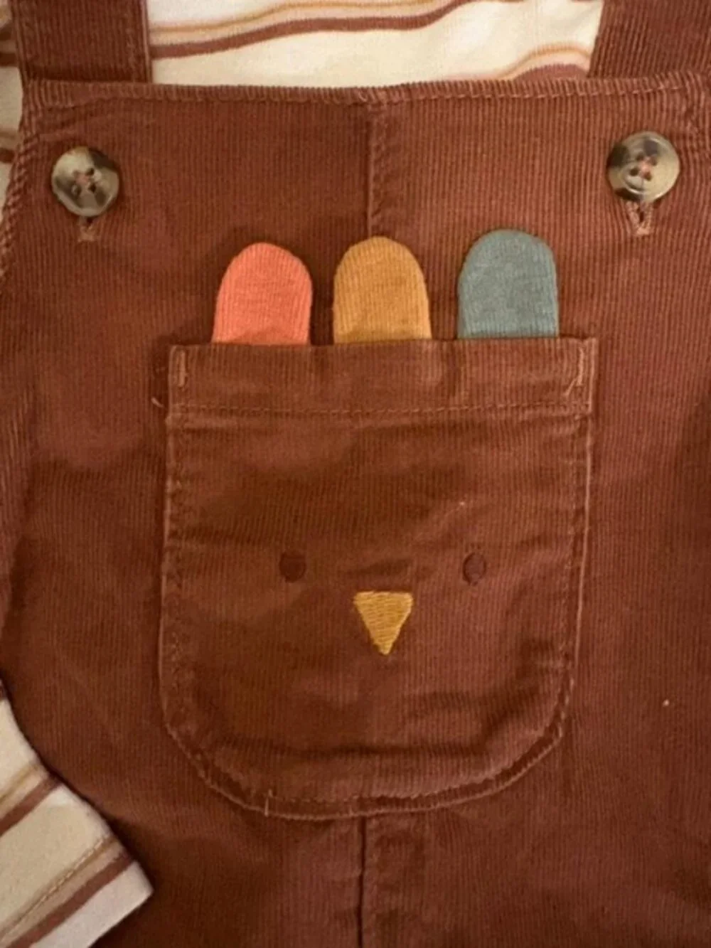 Boys Carters Baby 2 Piece Thanksgiving Turkey Overalls Set Size 24 Months NWT